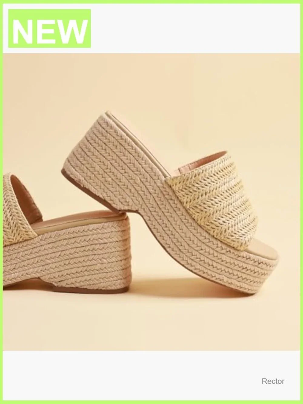 Espadrille Platform Wedges Womens Braided Jute Non-Slip Open Toe Sandals